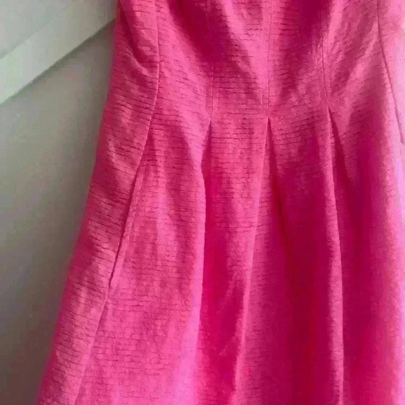 Nine West Fit & Flare Cocktail Pink Hot Lined Dress Short size 4 - Picture 5 of 9